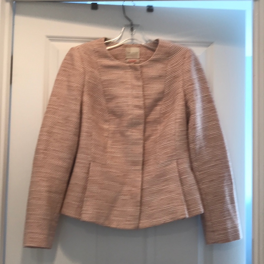 The Limited Pink tweed peplum blazer